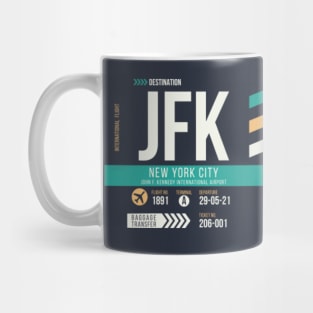 New York City (JFK) Airport Code Baggage Tag Mug